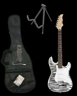 New ZEBRA Electric Guitar + Accessories & FREE Guitar Stand 