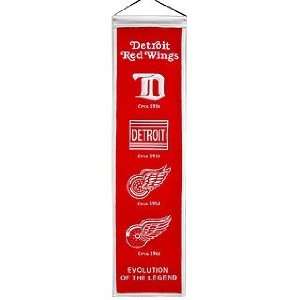  Detroit Red Wings Wool 8X32 Heritage Banner: Sports 