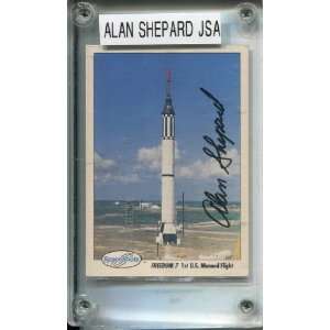  Alan Shepard Autographed 1990 Space Shots Card (JSA 
