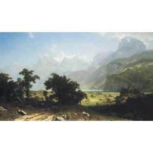 Albert Bierstadt 40W by 23H  Lake Lucerne CANVAS Edge #2 1 1/4 