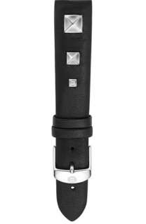 MICHELE 18mm Studded Leather Strap  
