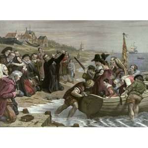  Departure Pilgrim Fathers Etching Cope, Charles West Knight 