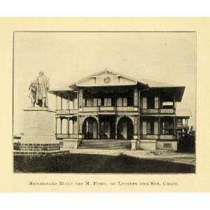  1901 Print M. Ferdinand De Lesseps Colon Home Panama 