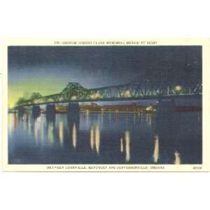  1940s Vintage Postcard George Rogers Clark Memorial Bridge 