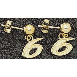 Mark Martin #6 Gold Ball Post Earrings