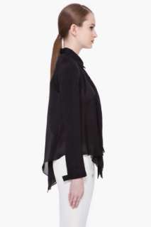 Karolina Zmarlak Black Silk Pleat Blouse for women  