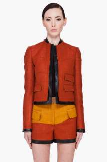 Proenza Schouler Leather Trimmed Tweed Jacket for women  SSENSE