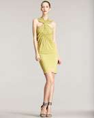 Donna Karan Slash Draped Jersey Dress   Neiman Marcus