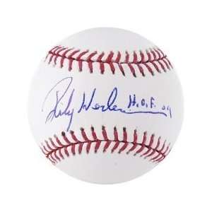 Rickey Henderson Autographed/Hand Signed MLB Game Baseball Inscribed 