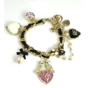   Betsey Johnson Jewelry Rose Garden Love Bird Toggle Bracelet Jewelry