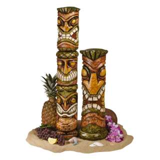   Tropical Aloha Hawaii Tiki Sculpture Statue Figurine  2 Sets  