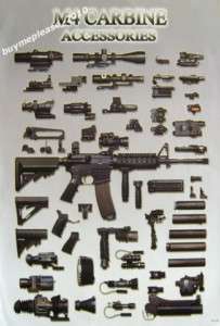 M4 Carbine Gun Guns Accessories Collection Poster  
