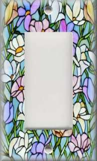   Plate Cover   Art Nouveau   Stained Glass Floral Pattern 01  