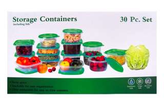 30 Pcs Reusable Plastic Food Storage Containers Set With Air Tight 