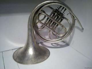RARE 1941 MODEL 71 HOLTON SILVER U.S. ARMY FRENCH HORN W/CASE  