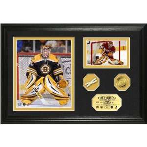 Tim Thomas 2008 All Star Game Used Net And Gold Coin Photo Mint