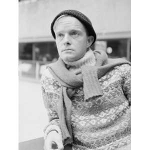  Author Truman Capote at Rockefeller Ice Skating Rink 