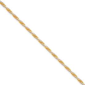 14k Two Tone Gold 1.9mm Twisted Curb Chain Necklace w/ Lobster Lengths 