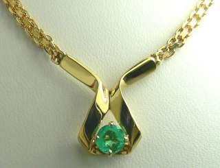 25pts Delightful Colombian Emerald & Gold Necklace  