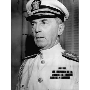 Admiral William D. Leahy, Wearing White Summer Navy Uniform and 