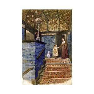  Staircase Hall With William De Morgan Tiles by T. hamilton 