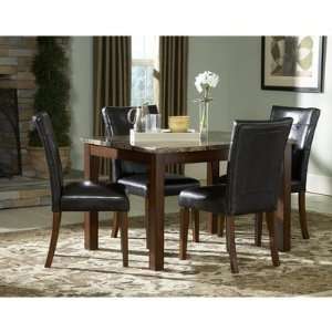   Achillea 5 Piece 48x36 Faux Marble Top Dining Room Set: Home & Kitchen