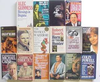 16 Books BIOGRAPHY MEMOIRS FAMOUS lot #C532 FREE S/H  