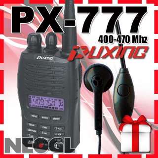Puxing PX 777 UHF 400 470 Mhz ham radio 4W + earpiece  