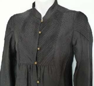 JUICY COUTURE BLACK PINTUCK BLOUSE SHIRT NEW 4 $158  