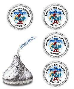 108 SMURFS BIRTHDAY PARTY HERSHEY CANDY KISSES FAVORS LABELS  