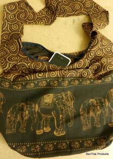 Elephant Swirl Bag Purse Hippie Hobo Sling Crossbody Thai Monk 