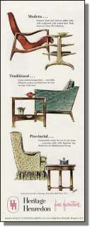 1956 Heritage Henredon Furniture Styles Print Ad  