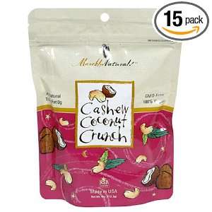 Mareblu Naturals Cashew Coconut Crunch, 4 Ounce Pouches (Pack of 15 