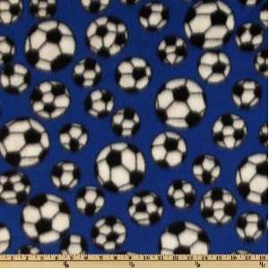   Fleece Soccer Balls Royal Fabric By The Yard Arts, Crafts & Sewing