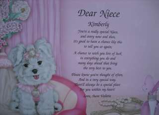 PERSONALIZED POEM FOR NIECE BIRTHDAY OR CHRISTMAS GIFT  