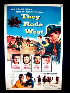 THEY RODE WEST 1954 ONE SHEET SIGNED BY JACK KELLY  