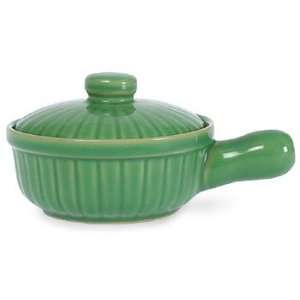   Ware Green Covered Onion Soup Bowl 