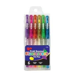  BAZIC 6 Scented Fluorescent Color Gel Pen w/ Cushion Grip 