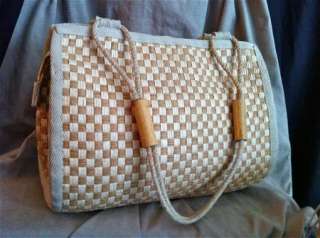 DELILL Italy Large Woven Straw Tote Purse Bag Handbag  