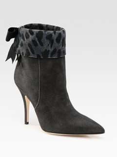 Kate Spade New York   Leigh Suede Leopard Print Cuff Ankle Boots 