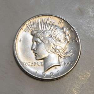 1921 $1 LIBERTY PEACE DOLLAR COIN 90% SILVER S4950 ***KEY DATE 