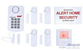 HOME SECURITY ALERT SYSTEM 6 PC SET w/ Wireless Alarms  