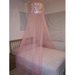  Lt. Pink Hoop with Valance Bed Canopy Mosquito Net Fit All 