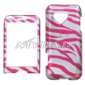  HTC G1 Zebra Skin Hot Pink 2D Silver Phone Protector Cover 