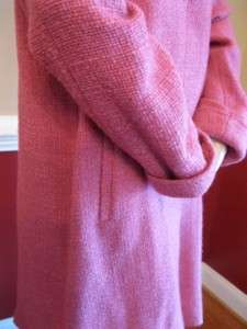 Marvin Richards PINK Tweed Wool Long Coat SZ 12 RETRO  