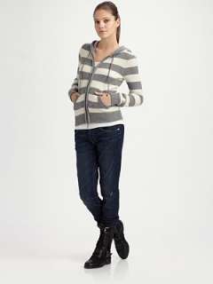 Vince   Cashmere Rugby  Striped Hoodie    