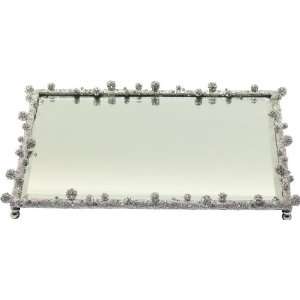 Olivia Riegel Silver Pave Vanity Mirror Tray 11W x 8.75D x 1.25H 