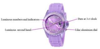 Haurex Italy Womens 1K374DLL Ink Lilac Rubber Band Aluminum Watch 
