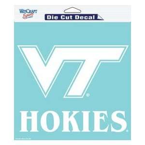  Virginia Tech Hokies Die Cut Decal   8x8 White permanent 