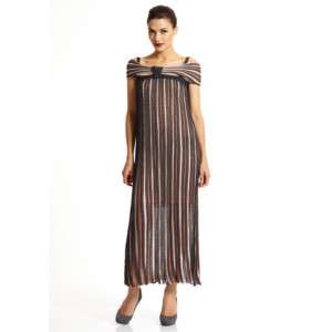 1K Missoni Gray Pink Striped Maxi Dress sz 42 US 6 NEW  